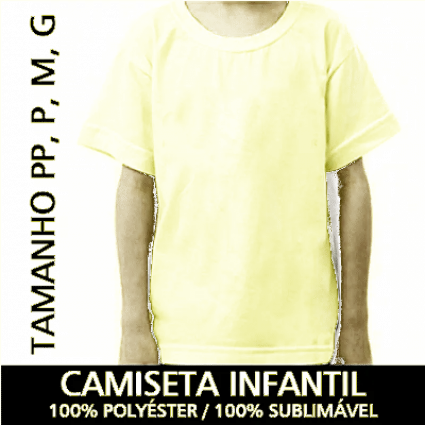 Camiseta Infantil Branca para Sublimar - Manga curta - LINHA PREMIUM