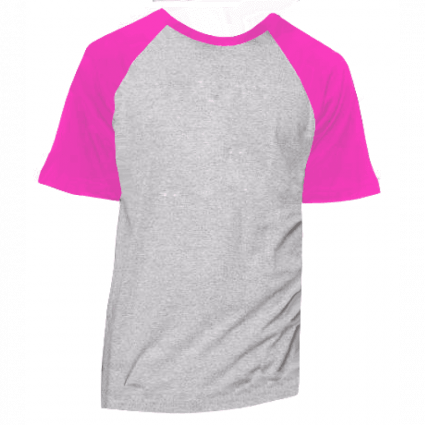Camiseta RAGLAN CINZA MESCLA - Manga Curta COR ROSA PINK ANTI-PILLING