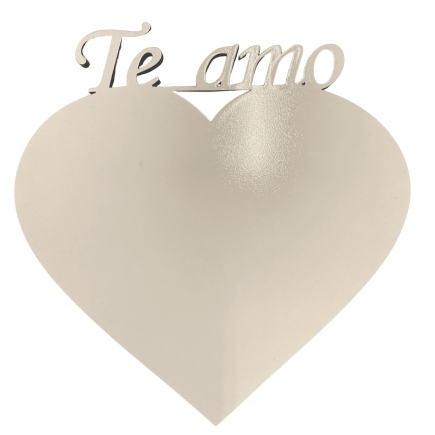 QUADRO MDF TE AMO CORAÇÃO 20X20 6MM
