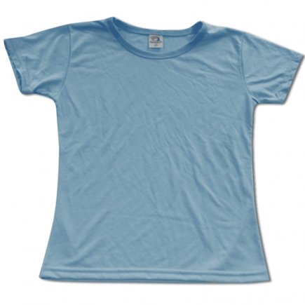 Baby Look Poliéster Azul - Adulto