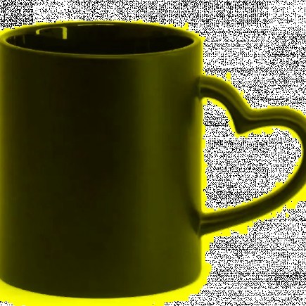 Caneca Mágica Toda Preta - alça de coração (Fosca)