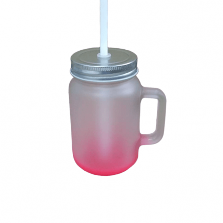 Caneca manson vidro Jateado Rosa