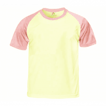 Camiseta Raglan Branca com Manga Amarela