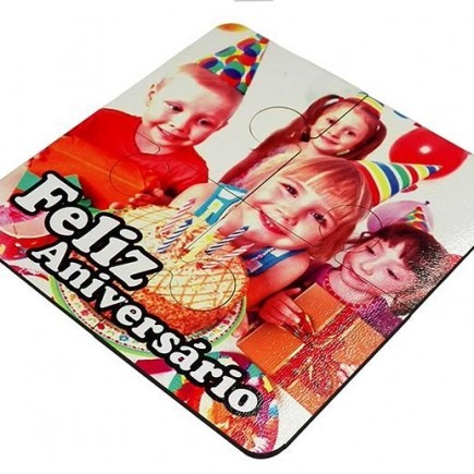 QUEBRA-CABEÇA de 4 peças EM MDF 11X11 CM (1 UN)