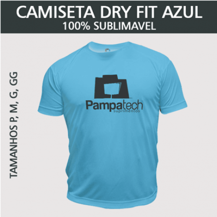 Camiseta Dry Fit Lisa - Tecido Azul