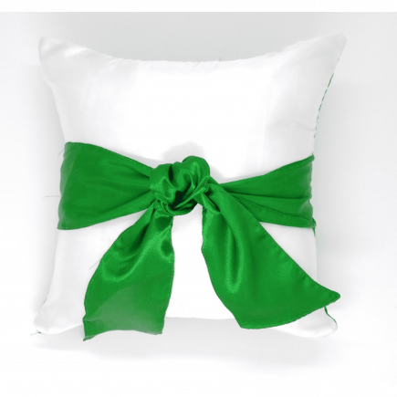 Capa de Almofada Cetim com Laço VERDE - 30x30 cm (capa + enchimento)