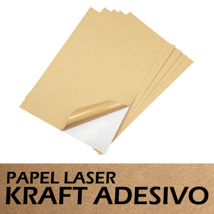 Papel adesivo kraft a4 10 folhas laser
