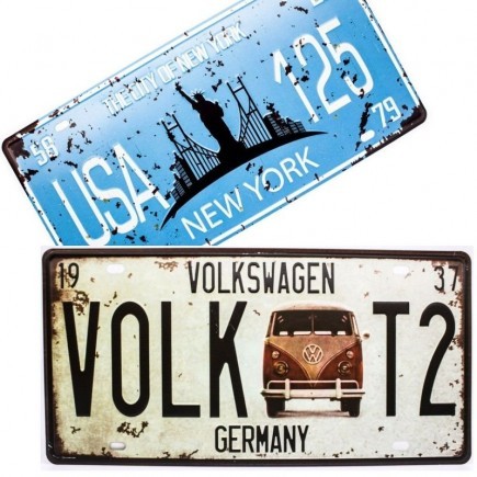 Placa estilo de carro (alumínio)