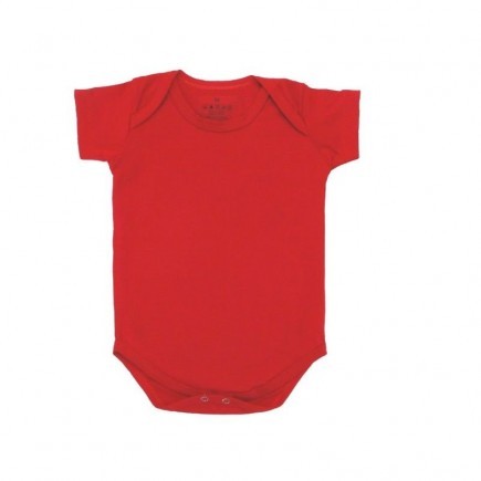 Body Bebê LISO Manga Curta Vermelho P AO GG