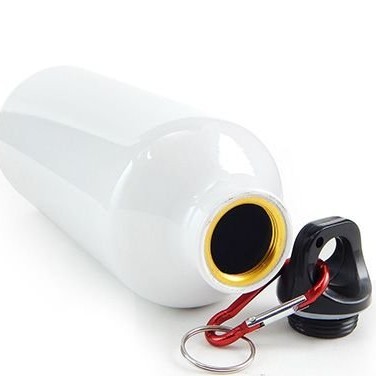 Squeeze alumínio mosquetão - Branco ou Prata - 600ml