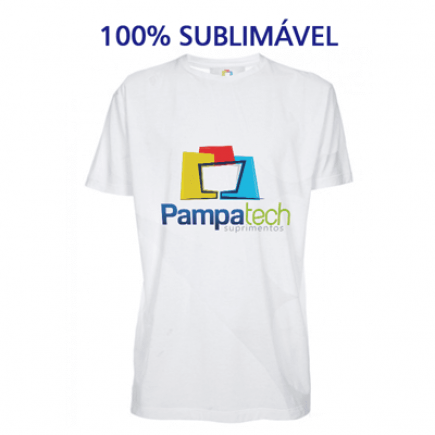 Camiseta Poliéster Branca - Adulto - Manga curta - LINHA PREMIUM