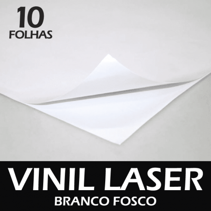 Vinil Adesivo laser branco fosco A4 - 10 folhas