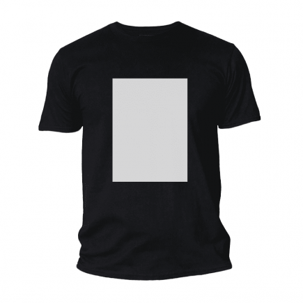 Camiseta Preta c/ tarja Branca - Adulto