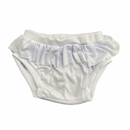 Tapa Fralda Branco COM BABADO para Sublimação - MENINA