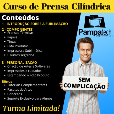 Curso de Sublimação Presencial - Prensa de Canecas - 14/06/25 PROMOÇÃO ESPECIAL