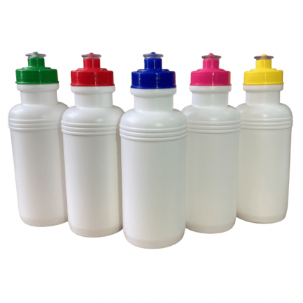 Squeeze plástico branco 500ml Tampa colorida