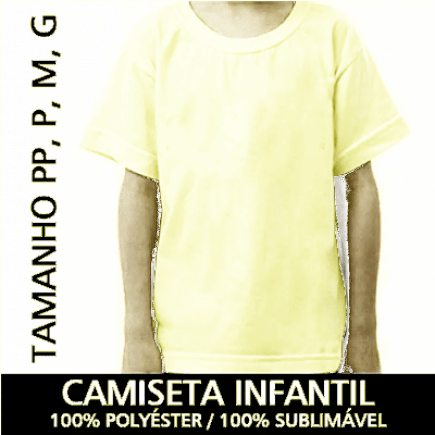 Camiseta Infantil Branca para Sublimar - Manga curta - LINHA PREMIUM