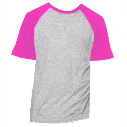 Camiseta RAGLAN CINZA MESCLA - Manga Curta COR ROSA PINK ANTI-PILLING