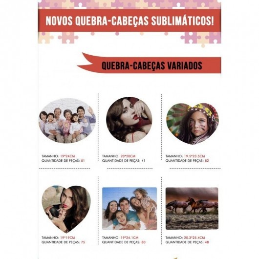 Quebra-cabeça premium - vários modelos