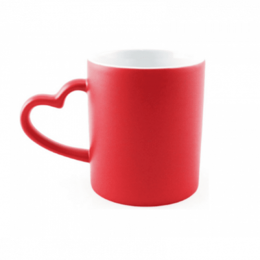 Caneca Mágica Vermelha - alça de coração (Fosca)