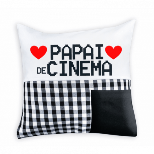 Almofada Xadrez com Bolso 30x30 cm (capa + enchimento)