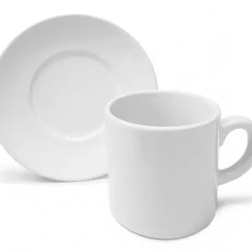 Caneca de cafezinho com Pires - CERÂMICA 80ML