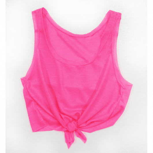 Cropped de Amarrar Rosa Florescente para Sublimação