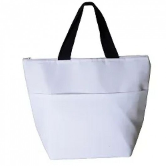 Bolsa Cordoba branca para Sublimação com alça Preta e bolso