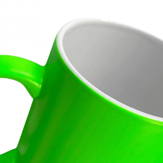 Caneca de porcelana verde neon Premium importada