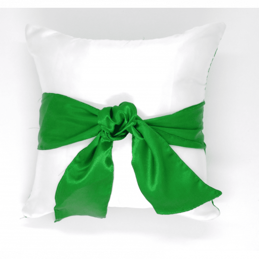 Capa de Almofada Cetim com Laço VERDE - 30x30 cm (capa + enchimento)