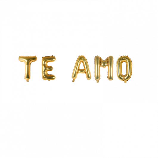 Balão TE AMO 3D metalizado 35cm - unidade