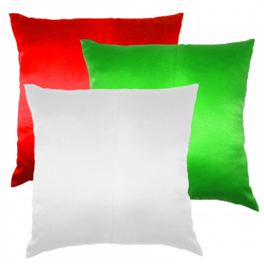 Almofada Cetim Branca - Fundo colorido - 30X30 cm (capa + enchimento)
