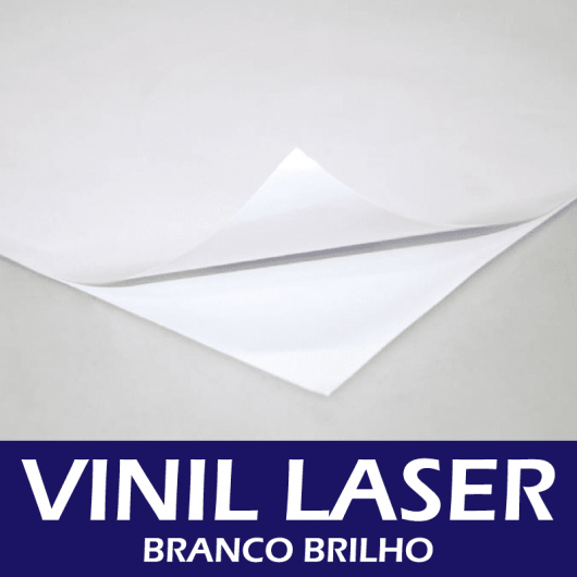 Adesivo Vinil laser Branco Brilho 10 folhas A4