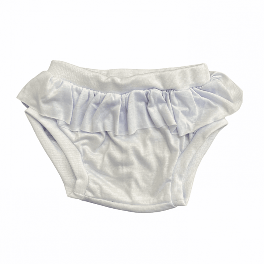 Tapa Fralda Branco COM BABADO para Sublimação - MENINA