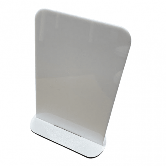 Placa de Acrílico Branco 10x15 cm + Base MDF para Sublimação