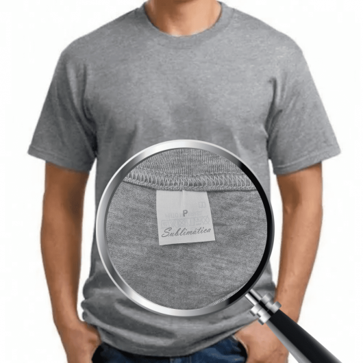 Camiseta Raglan Cinza Mescla c/ Preto  - LINHA SUBLIMÁTICA