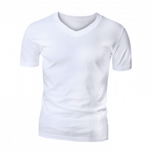 Camiseta Gola V Poliéster Branca - Adulto