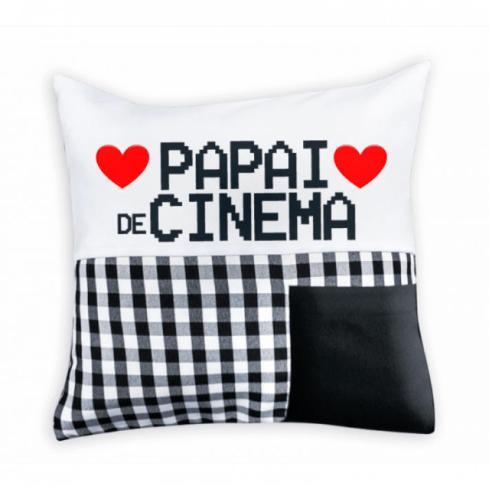 Almofada Xadrez com Bolso 30x30 cm (capa + enchimento)