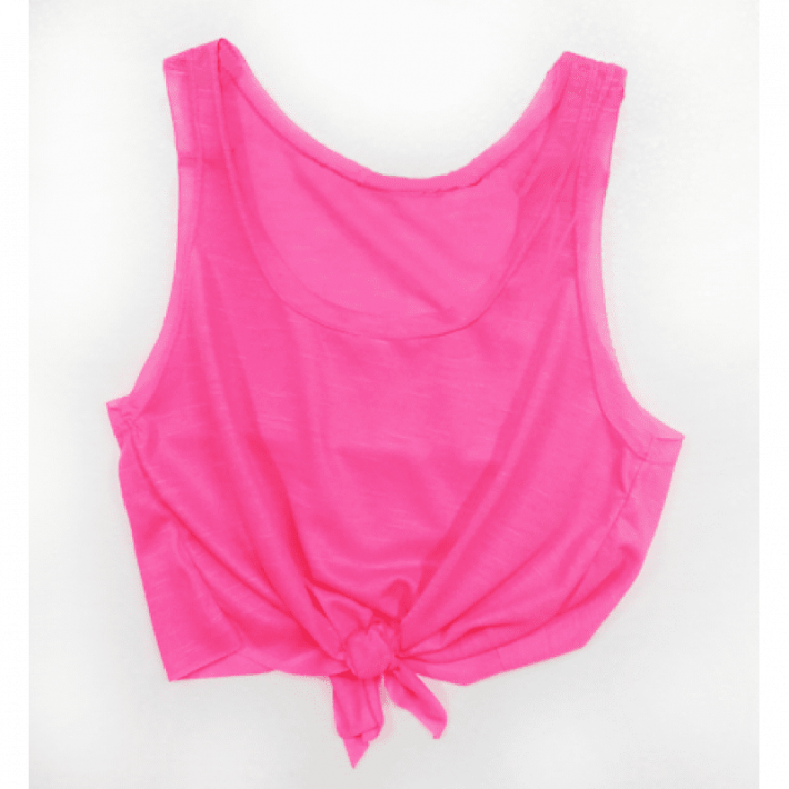 Cropped de Amarrar Rosa Florescente para Sublimação