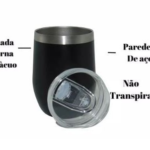 Copo Térmico Cuia com Tampa Parede Dupla Inox 350ML Café Água Cerveja