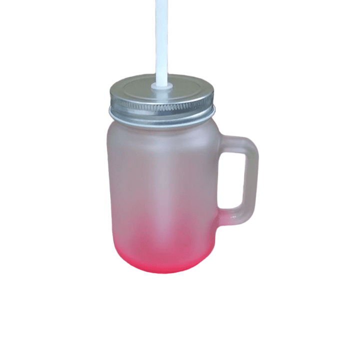 Caneca manson vidro Jateado Rosa