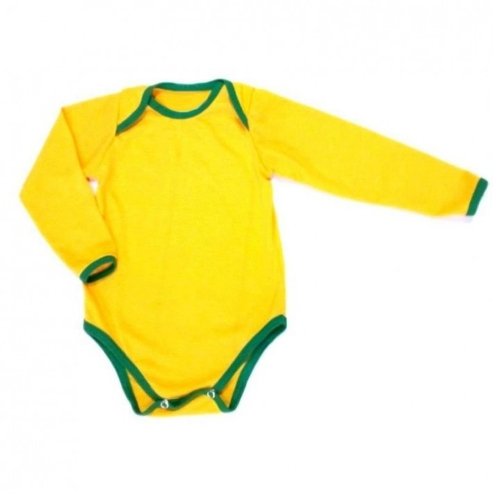 Body LISO Bebê Manga Longa AMARELO - modelo COPA