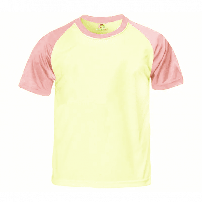 Camiseta Raglan Branca com Manga Amarela