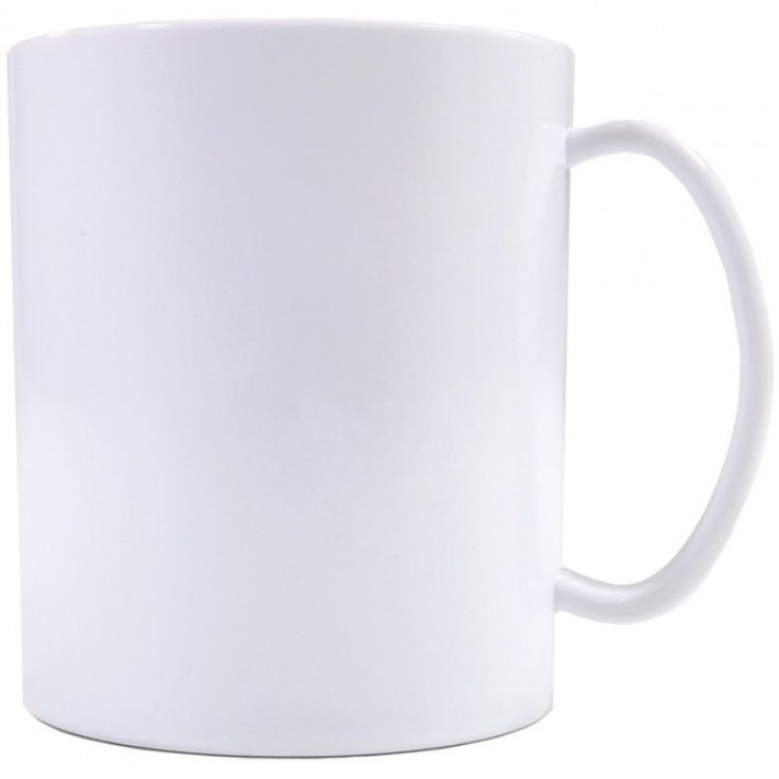 Caneca Plástica Branca TRANSFER LASER 325mls