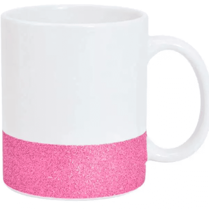 Caneca cerâmica base glitter
