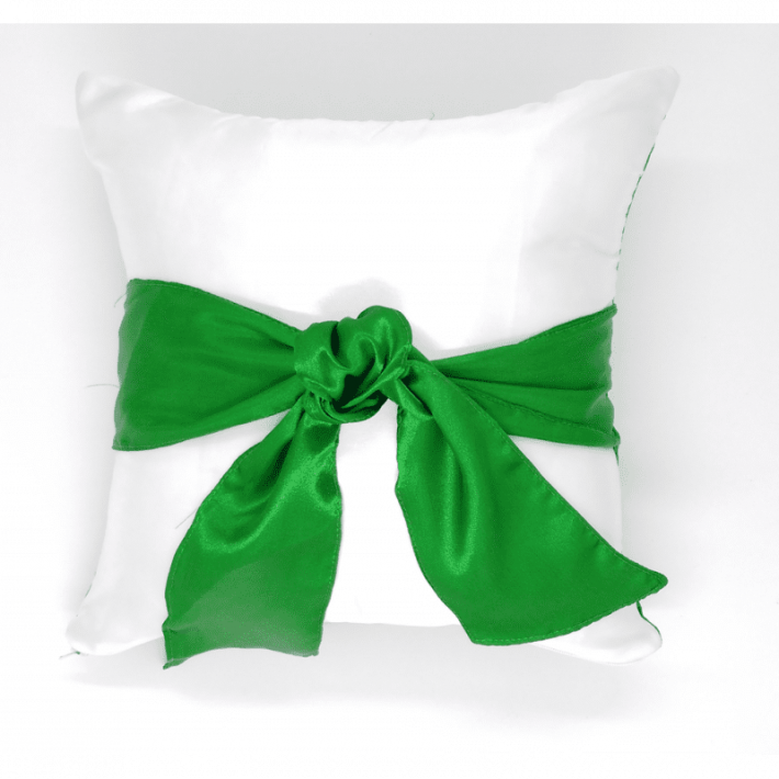 Capa de Almofada Cetim com Laço VERDE - 30x30 cm (capa + enchimento)