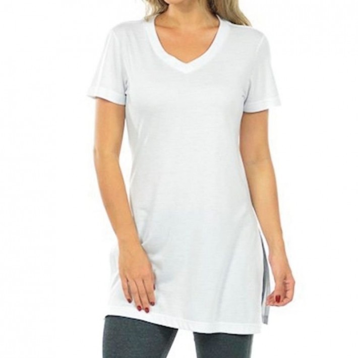 CAMISETA LONGLINE swag branca - feminina