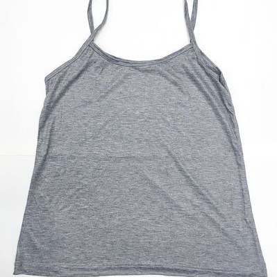 Regata alcinha - cinza mescla - poliéster - Novidade