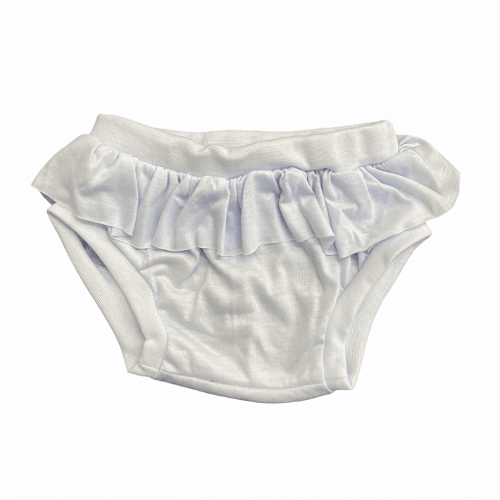 Tapa Fralda Branco COM BABADO para Sublimação - MENINA