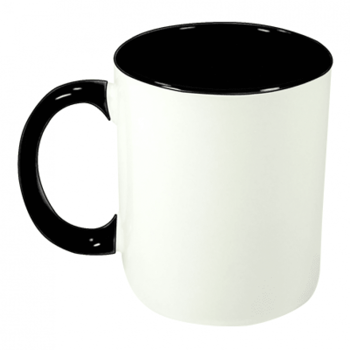 Caneca Interior e alça colorida cerâmica 325ml
